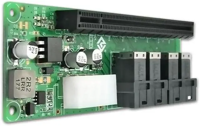 Alt view image 2 of 5 - Shinreal 3316PE 4 Port SFF-8643 to PCIe x16 Slot Adapter