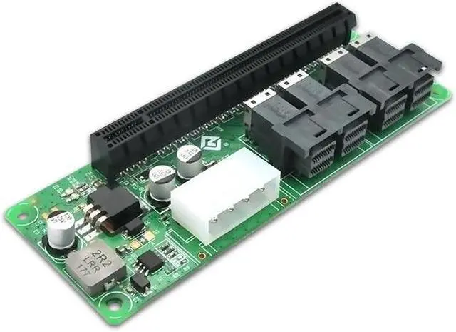 Alt view image 4 of 5 - Shinreal 3316PE 4 Port SFF-8643 to PCIe x16 Slot Adapter