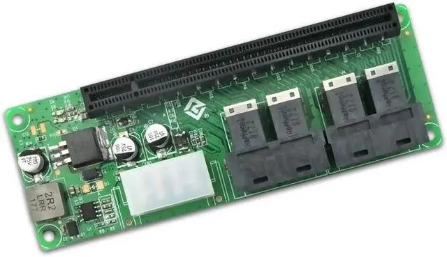 Alt view image 5 of 5 - Shinreal 3316PE 4 Port SFF-8643 to PCIe x16 Slot Adapter