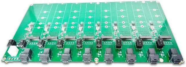 Alt view image 4 of 5 - Shinreal M.2 ssd test board 8-port NVMe sff-8643  adapter card
