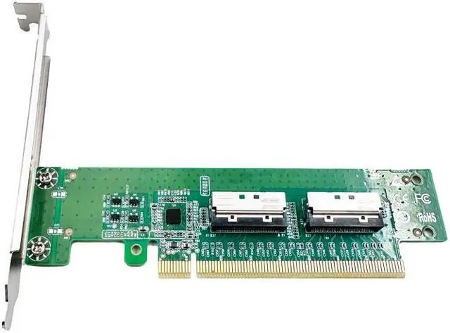 Alt view image 5 of 5 - Shinreal XIC PE5160-4IL PCI Express x16 to Two MCIO 8I Adapter