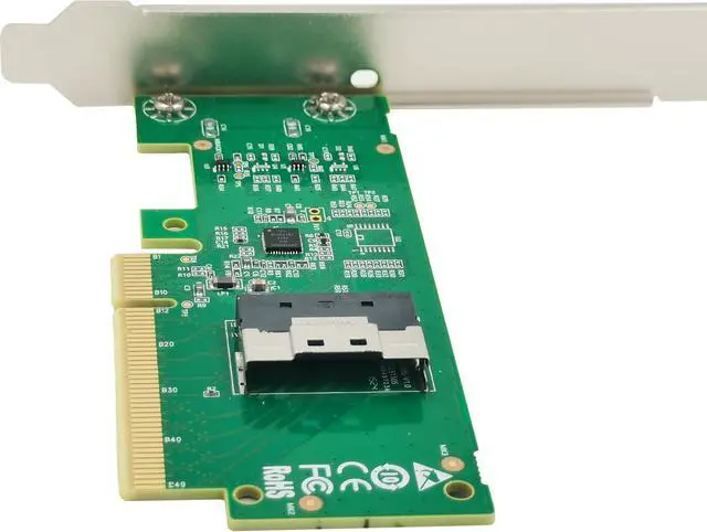 Alt view image 2 of 5 - Shinreal PCIe4.0 x8 to SlimSAS SFF-8654 x8 NVMe adapter