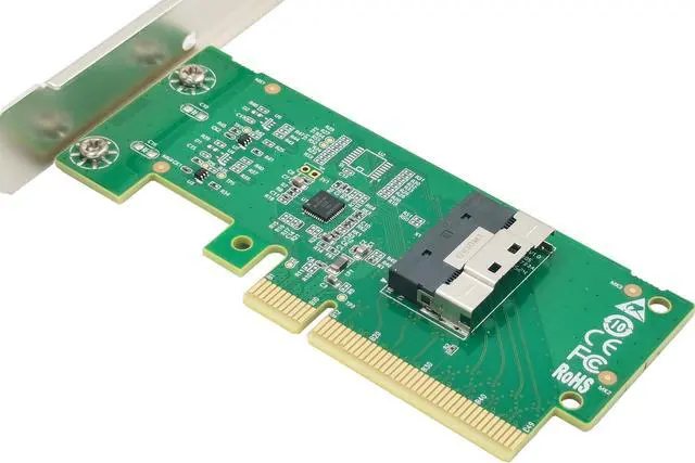 Alt view image 3 of 5 - Shinreal PCIe4.0 x8 to SlimSAS SFF-8654 x8 NVMe adapter