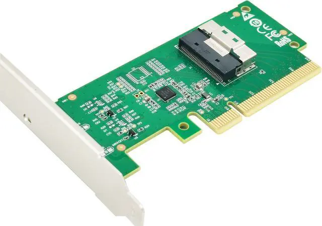 Alt view image 4 of 5 - Shinreal PCIe4.0 x8 to SlimSAS SFF-8654 x8 NVMe adapter
