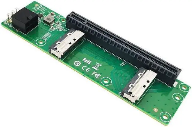 Alt view image 3 of 5 - Shinreal 2 Port MCIO 8I to  PCIe x16 Slot Adapter ---XIC 0516PE