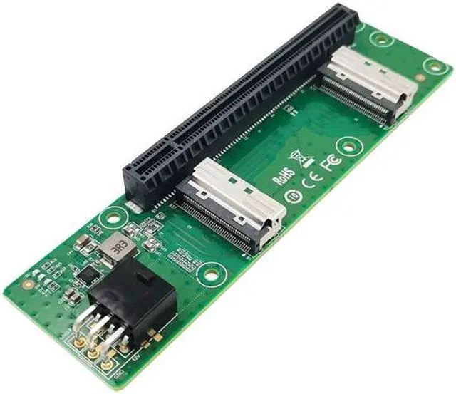 Alt view image 5 of 5 - Shinreal 2 Port MCIO 8I to  PCIe x16 Slot Adapter ---XIC 0516PE