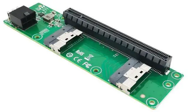 Alt view image 2 of 4 - Shinreal 2 Port SFF-8654 8I to PCIe x16 Slot Adapter ---XIC 5416PE