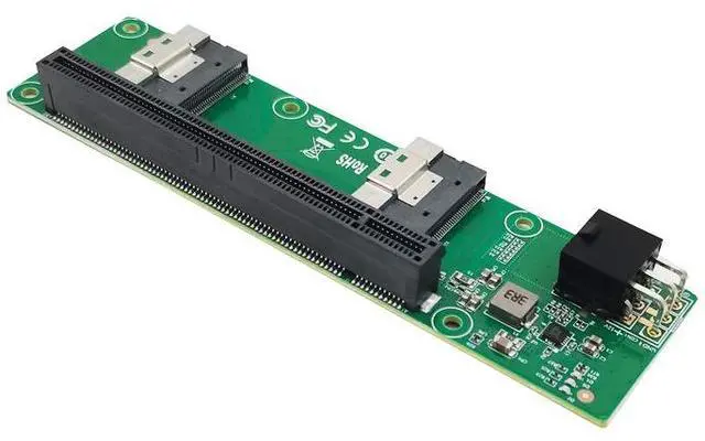 Alt view image 3 of 4 - Shinreal 2 Port SFF-8654 8I to PCIe x16 Slot Adapter ---XIC 5416PE