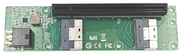 Alt view image 4 of 4 - Shinreal 2 Port SFF-8654 8I to PCIe x16 Slot Adapter ---XIC 5416PE