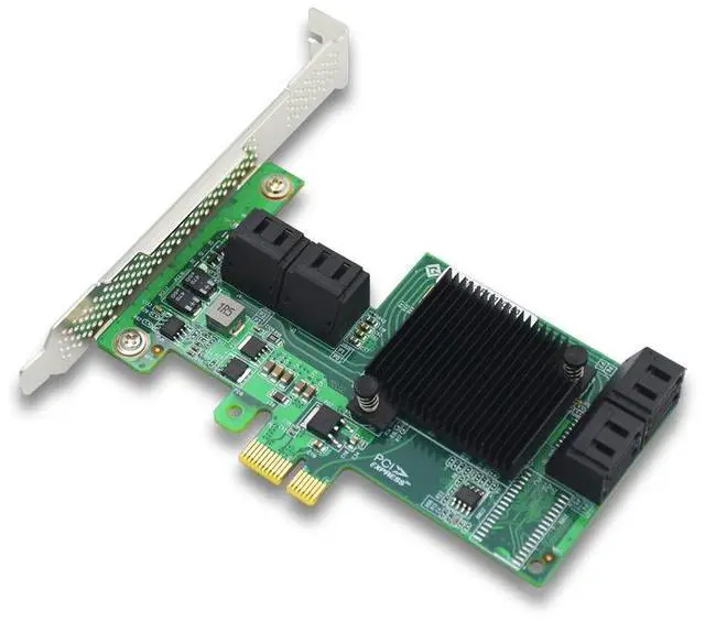 Alt view image 6 of 6 - eshinreal PCIe x1 to   8 Port 6Gb/s  SAS/SATA RAID HBA   support uefi