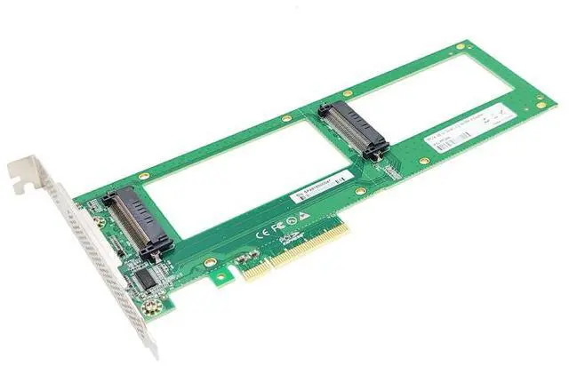 Alt view image 7 of 10 - eShinreal PCIe to 2*U.2 SFF-8639 NVMe SSD Adapter Card