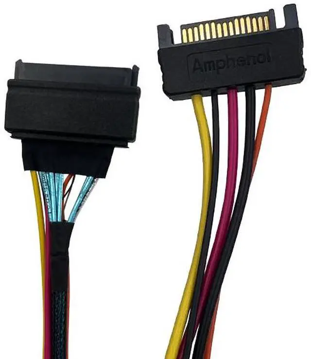 Alt view image 4 of 4 - eshinreal PCIe 4.0 SlimSAS 4i (SFF-8654) to U.2 SFF-8639 Cable Available in 0.75m