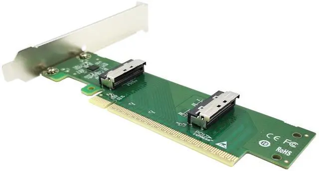 Alt view image 4 of 6 - PCIe5.0 X16 to Two MCIO Expansion Card 8I Adapter