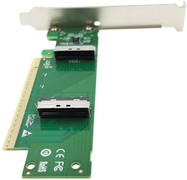 Alt view image 3 of 6 - PCIe5.0 X16 to Two MCIO Expansion Card 8I Adapter