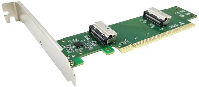Alt view image 5 of 6 - PCIe5.0 X16 to Two MCIO Expansion Card 8I Adapter
