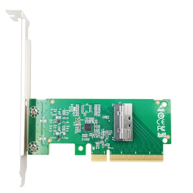 Alt view image 3 of 6 - Shinreal PCIe 5.0 X8 Host Adapter to MCIO 8i SFF-TA-1001 NVMe SSD Converter Card