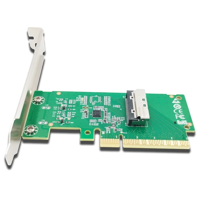 Alt view image 6 of 6 - Shinreal PCIe 5.0 X8 Host Adapter to MCIO 8i SFF-TA-1001 NVMe SSD Converter Card