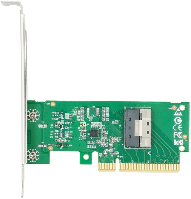 Main image of Shinreal PCIe 4.0 x8 to SlimSAS SFF-8654 x8 NVMe Adapter, PCIe Gen4 X8 Host Breakout Card for NVMe SSD