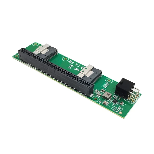 Alt view image 3 of 3 - eShinreal 2 Port SFF-8654 8I to PCIe x16 Slot Adapter ---XIC 5416PE