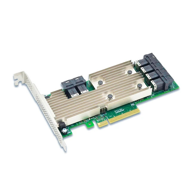 Alt view image 2 of 5 - eShinreal PCIe3.0 ×8 to 24 Port 12Gb/s SAS/SATA HD miniSAS SFF-8643 HBA Card--SAS3224-24I