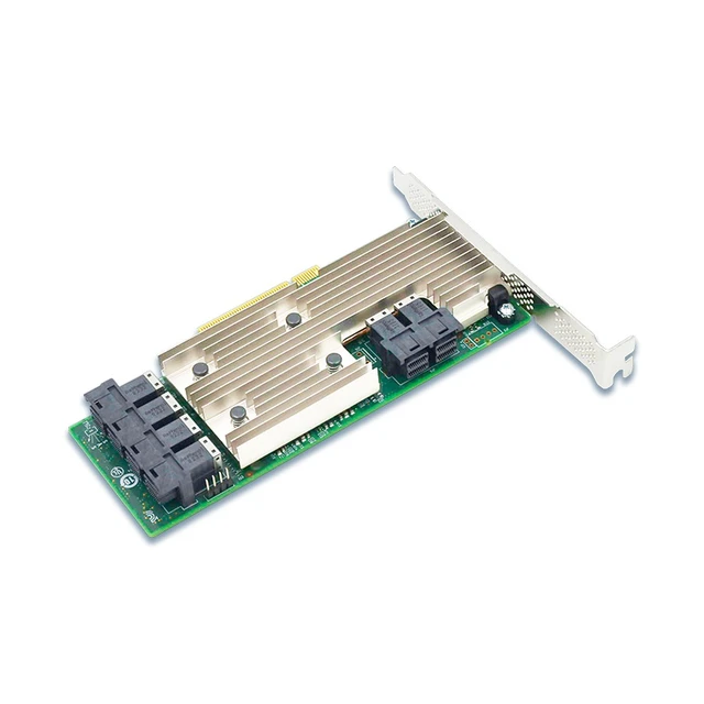 Alt view image 3 of 5 - eShinreal PCIe3.0 ×8 to 24 Port 12Gb/s SAS/SATA HD miniSAS SFF-8643 HBA Card--SAS3224-24I