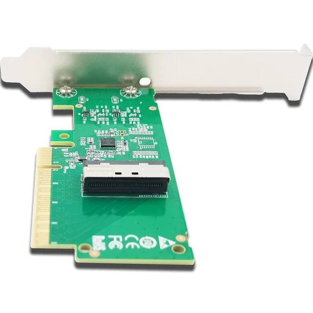 Alt view image 8 of 10 - Shinreal PCIe 5.0 X8 Host Adapter to MCIO 8i SFF-TA-1001 NVMe SSD Converter Card