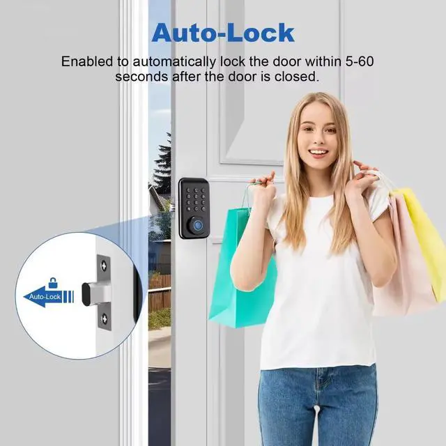 Alt view image 5 of 7 - NO. tuya waterproof smart lock with fingerprint digital electronic door lock