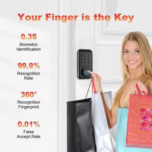 Alt view image 7 of 7 - NO. tuya waterproof smart lock with fingerprint digital electronic door lock