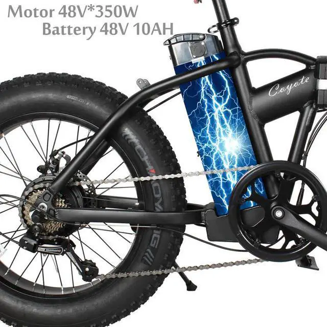 Alt view image 3 of 7 - 20" Inch Fat Tires Shimano 7-Speed 500W Foldable Electric Bike With Front and Rear Disc Brakes