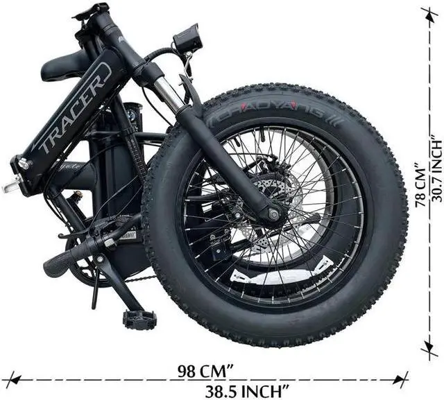 Alt view image 6 of 7 - 20" Inch Fat Tires Shimano 7-Speed 500W Foldable Electric Bike With Front and Rear Disc Brakes