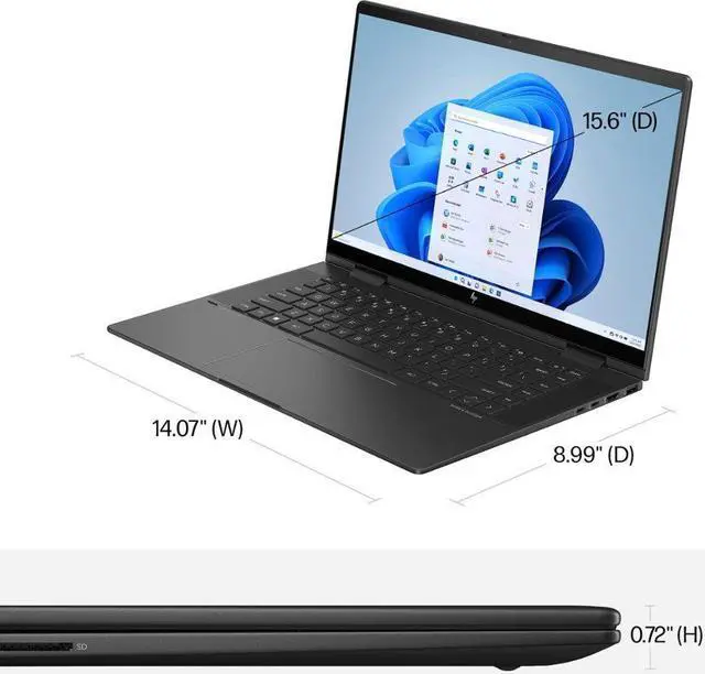 Alt view image 7 of 7 - AMD Ryzen 5 7530U,8GB DDR4,256GB SSD,HP ENVY X360 2-in-1 15.6" Full HD IPS Touchscreen,AMD Radeon Graphics,Wifi-AX,BlueTooth,USB Type-C,HDMI,Windows 11 Pro