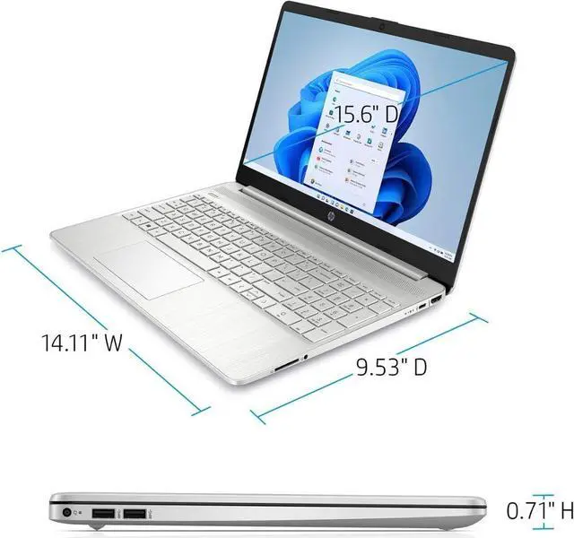 Alt view image 5 of 13 - HP 15.6" Full HD 1920 x 1080 Touchscreen Intel Iris Xe Graphics Intel 12th Core i7-1255U 16GB RAM 1TB SSD HDMI 1.4 USB-C 3.0 Bluetooth Wi-Fi Webcam 720p Windows 11 Pro Silver
