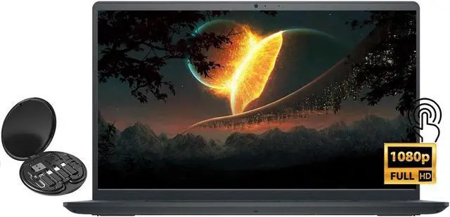 Main image of Dell Inspiron 15 Laptop 15.6" Touchscreen Full HD 1920 x 1080 AMD Radeon AMD Ryzen 5 7530U 8GB RAM 512GB SSD HDMI 1.4 USB C 3.2 Bluetooth Wi-Fi Windows 11 Home Black | Bundled with Cable Storage