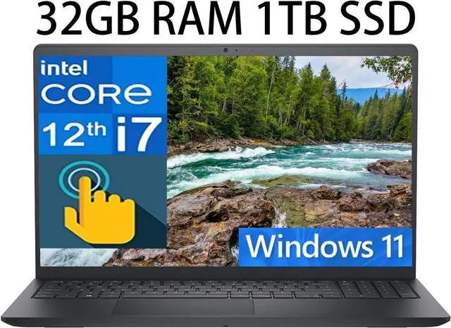 Main image of Dell Inspiron 15 3000 3520 Business Laptop, 15.6" FHD Touchscreen, Intel 10-Core i7-1255U Processor, Intel Iris Xe Graphics, 32GB DDR4  1TB PCIe SSD, Webcam, HDMI, Wi-Fi 6, Windows 11