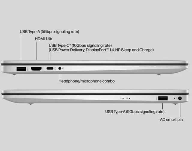 Alt view image 4 of 6 - Newest HP 17.3" HD+ Touchscreen Intel Core 7 150U (Beat i7-1355U) Intel Graphics 16GB DDR4 RAM 1TB SSD Backlit KB Wi-Fi 6 Bluetooth 5.3 HDMI USB Type-C Windows 11 Home Silver