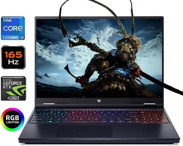 Main image of Acer Predator Helios Neo 16 WUXGA IPS 165Hz Gaming NVIDIA GeForce RTX 4060 Intel Core i9-14900HX 16GB DDR5 RAM 512GB SSD HDMI Thunderbolt 4ZONE RGB Backlit Windows 11 Pro Black