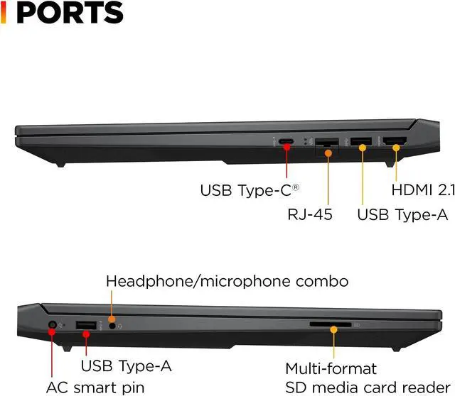 Alt view image 3 of 7 - HP Victus Gaming 15.6" 144Hz FHD AMD Ryzen 5-7535HS (Beats i7-13620H) AMD Radeon RX 6550M (Beats GeForce RTX 4050) 16GB DDR5 RAM 512GB SSD HDMI 2.1 USB-C Backlit Wi-Fi 6 Bluetooth Windows 11 Pro