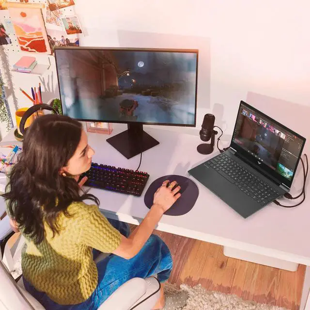 Alt view image 7 of 7 - HP Victus Gaming 15.6" 144Hz FHD AMD Ryzen 5-7535HS (Beats i7-13620H) AMD Radeon RX 6550M (Beats GeForce RTX 4050) 8GB DDR5 RAM 512GB SSD HDMI 2.1 USB-C Backlit Wi-Fi 6 Bluetooth Windows 11 Pro