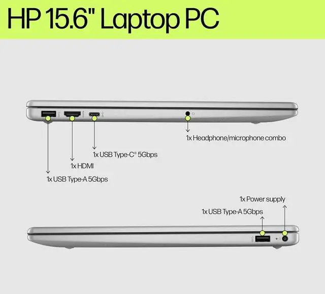 Alt view image 6 of 7 - HP 15.6" IPS Full HD Business and School Laptop Intel core i7-1355U 32GB RAM 1TB SSD Intel Graphics Backlit Keyboard Wi-Fi 6 Bluetooth 5.3 HDMI USB-C 1080p Webcam Windows 11 Pro Diamond White