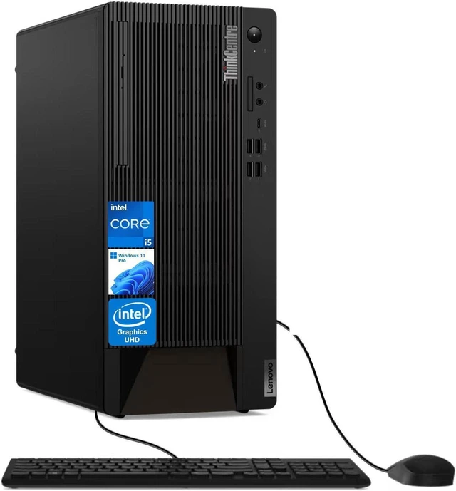 Main image of Lenovo Business Desktop ThinkCentre M70t Gen 5 Intel Core i5-14500 vPro (Beat i7-13650HX) 32GB DDR5 RAM 2TB SSD UHD Graphics 770 Wi-Fi 6 Bluetooth Wired Keyboard & Mouse HDMI Windows 11 Pro Black