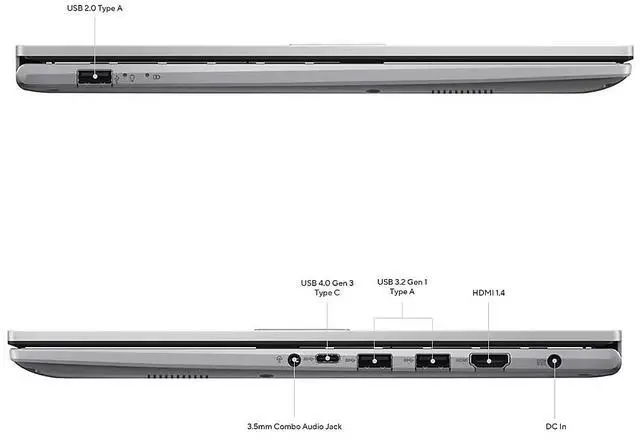 Alt view image 6 of 7 - Asus Vivobook Business Laptop 15.6" FHD Touchscreen Intel Core 5 120U (Beat i7-1355U) Intel Graphics 40GB RAM 1TB SSD Backlit KB Wi-Fi 6 Bluetooth 5.2 Fingerprint Webcam HDMI Windows 11 Pro Silver