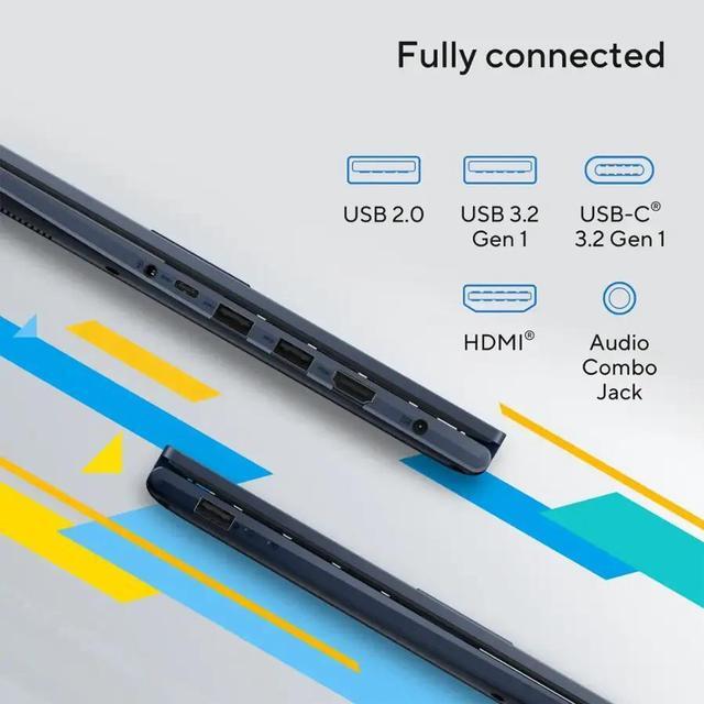 Alt view image 6 of 7 - ASUS Vivobook Business Laptop 14" LED Full HD Intel Core 13th Gen i3-1315U (Beat i5-1235U) 16GB RAM 2TB SSD Intel UHD Graphics HDMI 1.4 USB-C 3.2 Bluetooth, Wi-Fi 5 Windows 11 Home Blue