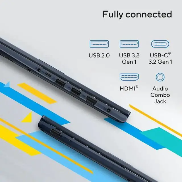 Alt view image 6 of 7 - ASUS Vivobook Business Laptop 14" LED Full HD Intel Core 13th Gen i3-1315U (Beat i5-1235U) 16GB RAM 1TB SSD Intel UHD Graphics HDMI 1.4 USB-C 3.2 Bluetooth, Wi-Fi 5 Windows 11 Pro Blue