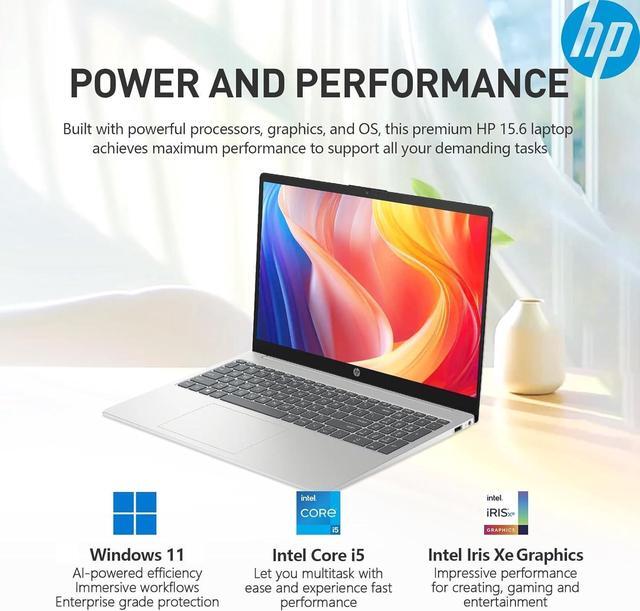 Alt view image 4 of 7 - HP 15.6" IPS FHD Touchscreen Business and School Laptop Intel core i5-1334U (Beat i7-1255U) 32GB RAM 1TB SSD Intel Iris Xe Graphics HDMI USB-C Long battery life AI Copilot Windows 11 Pro Silver