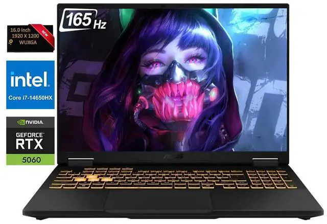 Main image of ASUS TUF Gaming F16 16" FHD+ 165Hz Gaming NVIDIA GeForce RTX 5060 8GB GDDR7 G-SYNC Intel Core i7-14650HX (Beat i9-13900H) 32GB DDR5 RAM 2TB SSD Wi-Fi 6E RGB Backlit KB HDMI 2.1 Windows 11 Pro Gray