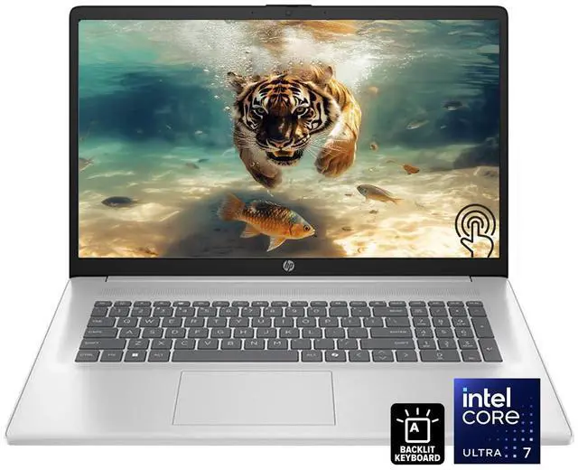 Main image of HP 17.3" HD+ 1600 X 900 Touchscreen Business Intel Core Ultra 7 255U (Beat i9-12900H) Intel AI Boost Intel Graphic 64GB DDR5 RAM 1TB SSD WiFi 6 Bluetooth 5.4 Backlit KB Webcam Windows 11 Pro Silver