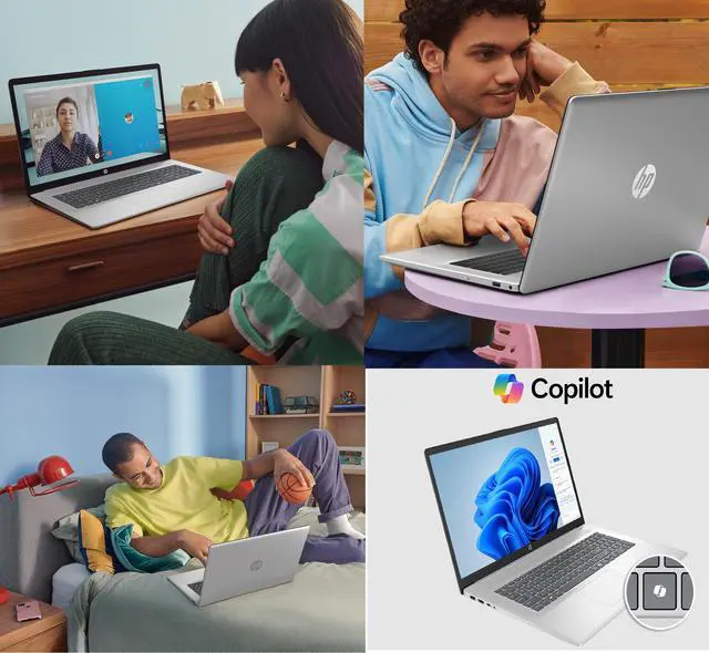 Alt view image 7 of 7 - HP 17.3" HD+ 1600 X 900 Touchscreen Business Intel Core Ultra 7 255U (Beat i9-12900H) Intel AI Boost Intel Graphic 16GB DDR5 RAM 512GB SSD WiFi 6 Bluetooth 5.4 Backlit KB Webcam Windows 11 Home Silver