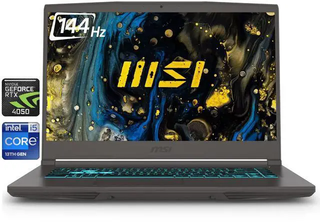 Main image of MSI Thin 15.6" FHD 144Hz Gaming Laptop NVIDIA GeForce RTX 4050 Intel Core i5-13420H (Beat i7-12650H) 64GB RAM 2TB SSD WiFi 6E Bluetooth 5.3 Backlit KB Webcam HDMI USB-C RJ45 Windows 11 Pro Gray