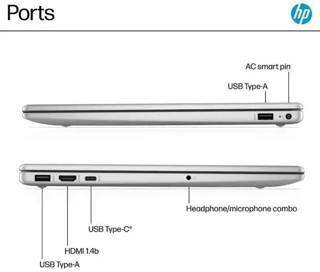 Alt view image 3 of 7 - HP 15.6" Full HD Touchscreen Business Laptop Intel Core i7 1355U Intel Iris Xe Graphics 32GB RAM 512GB SSD HDMI USB-C Wi-Fi 6 Webcam AI copilot Windows 11 Home Silver