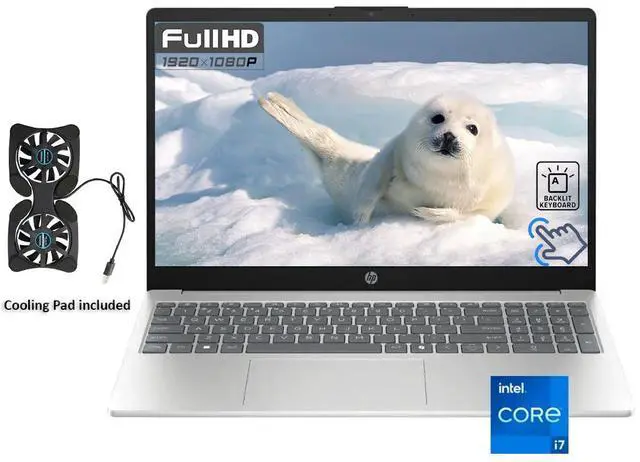 Main image of HP Business and School Laptop  15.6" IPS Full HD Touchscreen Intel core i7-1355U Intel Iris Xe Graphics 16GB RAM 1TB SSD Backlit Keyboard HDMI USB-C Wi-Fi 6 Webcam AI copilot Windows 11 Home Silver